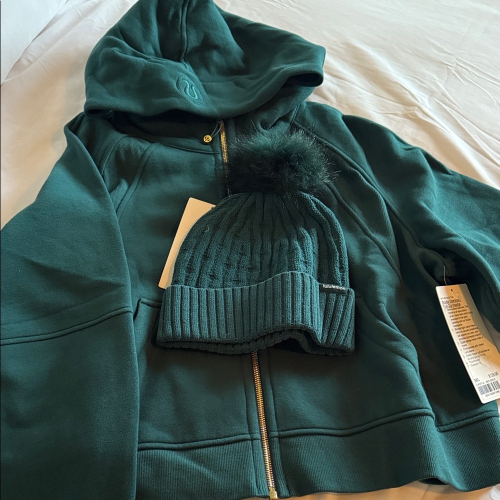 lululemon athletica Teal Jacket and Hat Set